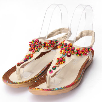 Bohême perles agate de diamant sandales fleurs forme épissage sandales